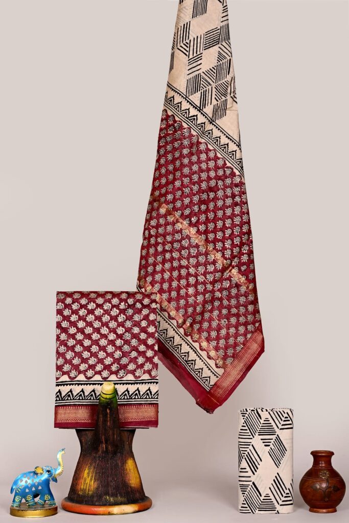 Maheshwari Silk Suit Set