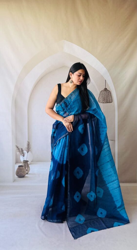 Floral Printed Kota Doria Saree